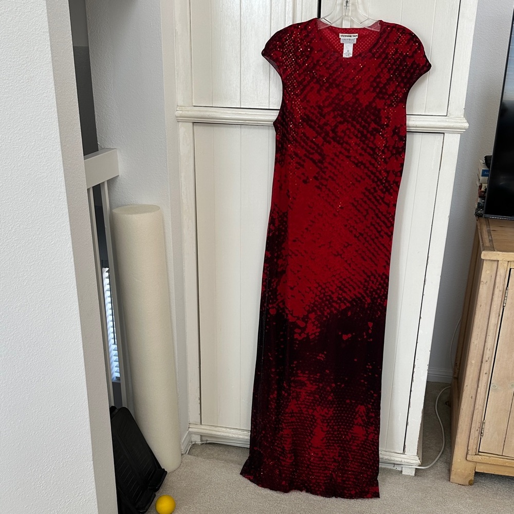 Vivienne Tam, Pea in the Pod, Red & Black Sequin Dress